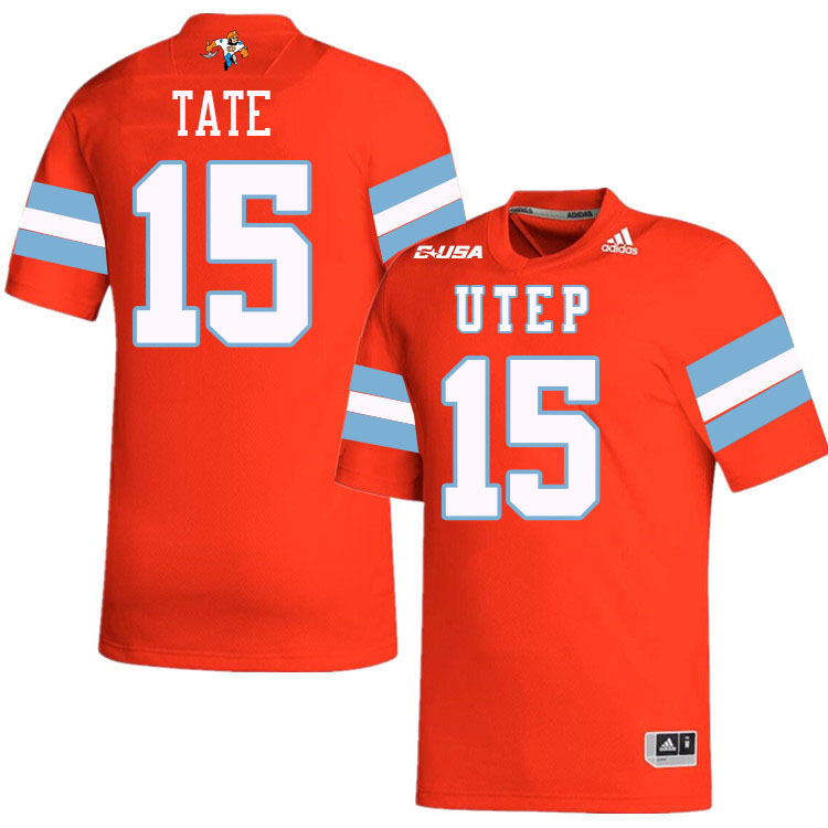 #15 Trevon Tate UTEP Jersey,UTEP Miners College Football Jersey,Uniforms-Throwback